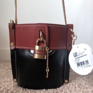 Chloe Aby Bucket Bag- Black/Tan